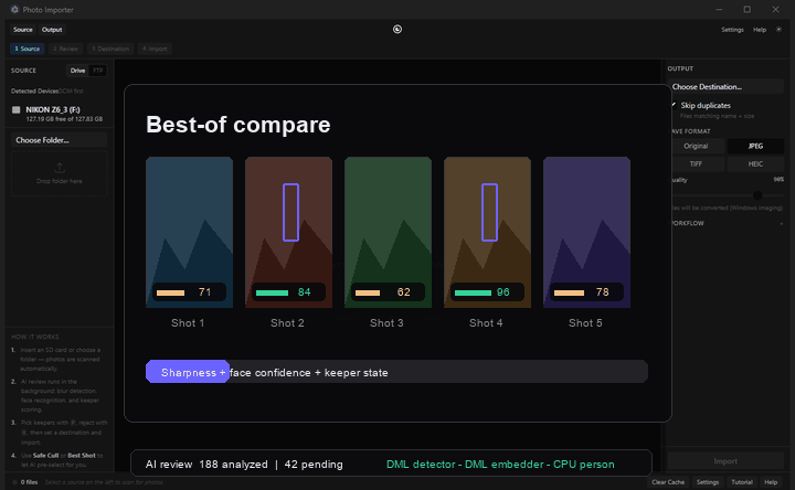 Keyboard culling and best-of selection demo